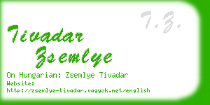 tivadar zsemlye business card